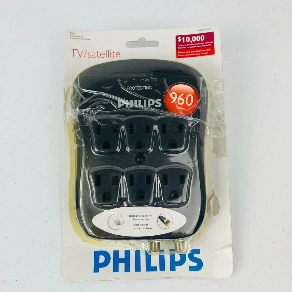 Philips TV Satellite SPP2217WA 17 Wall Extension Connector Adapater 6 Outlet